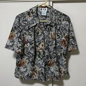 KSL short sleeve, very unique blouse, to pair w/skirt or pants as suit, size 14W